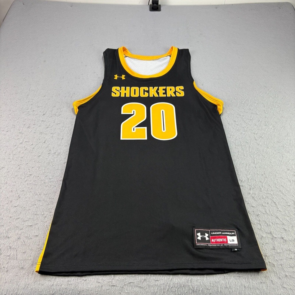 Wichita State Shockers Jersey Mens Large Black Basketball Training Practice NCAA